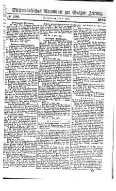 Steyermärkisches Amtsblatt zur Grätzer Zeitung 18390704 Seite: 1