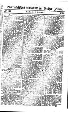 Steyermärkisches Amtsblatt zur Grätzer Zeitung 18390907 Seite: 1