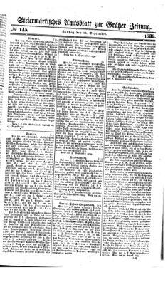 Steyermärkisches Amtsblatt zur Grätzer Zeitung 18390910 Seite: 1