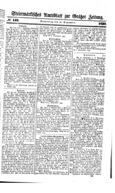 Steyermärkisches Amtsblatt zur Grätzer Zeitung 18390912 Seite: 1