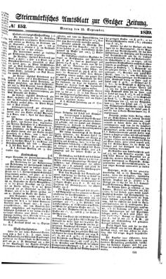 Steyermärkisches Amtsblatt zur Grätzer Zeitung 18390923 Seite: 1