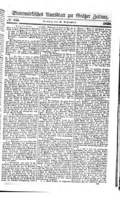 Steyermärkisches Amtsblatt zur Grätzer Zeitung 18390928 Seite: 1