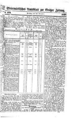 Steyermärkisches Amtsblatt zur Grätzer Zeitung 18391029 Seite: 1