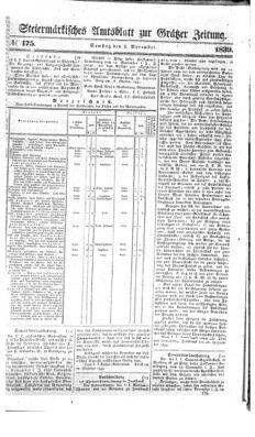 Steyermärkisches Amtsblatt zur Grätzer Zeitung 18391102 Seite: 1