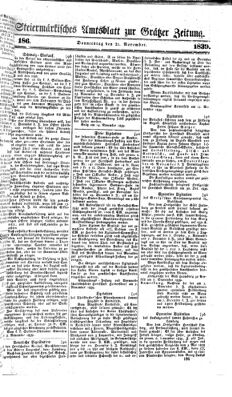 Steyermärkisches Amtsblatt zur Grätzer Zeitung 18391121 Seite: 1