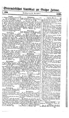 Steyermärkisches Amtsblatt zur Grätzer Zeitung 18391126 Seite: 1