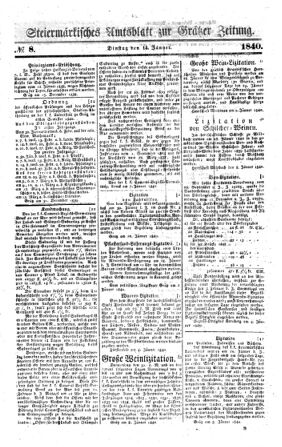 Steyermärkisches Amtsblatt zur Grätzer Zeitung 18400114 Seite: 1