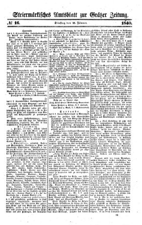 Steyermärkisches Amtsblatt zur Grätzer Zeitung 18400128 Seite: 1