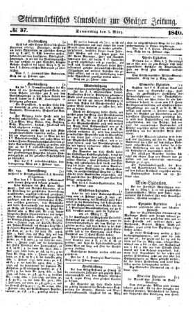 Steyermärkisches Amtsblatt zur Grätzer Zeitung 18400305 Seite: 1