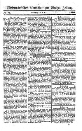 Steyermärkisches Amtsblatt zur Grätzer Zeitung 18400509 Seite: 1