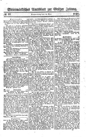 Steyermärkisches Amtsblatt zur Grätzer Zeitung 18400514 Seite: 1