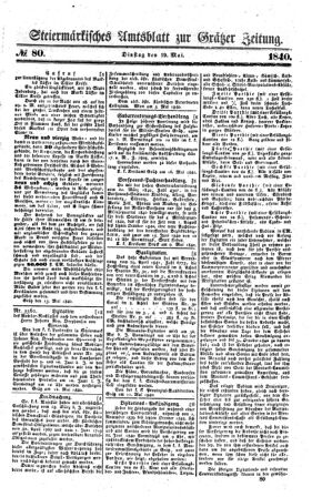 Steyermärkisches Amtsblatt zur Grätzer Zeitung 18400519 Seite: 1