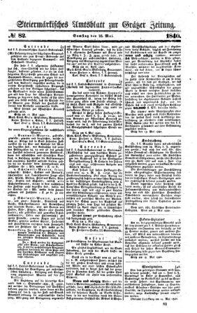 Steyermärkisches Amtsblatt zur Grätzer Zeitung 18400523 Seite: 1