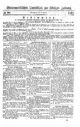 Steyermärkisches Amtsblatt zur Grätzer Zeitung 18400606 Seite: 1