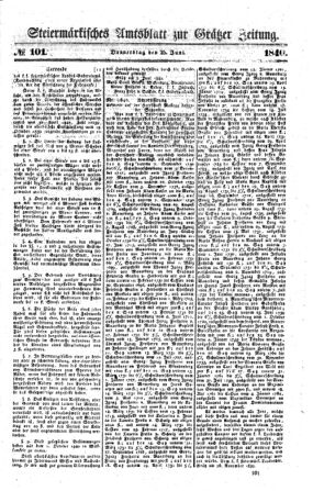 Steyermärkisches Amtsblatt zur Grätzer Zeitung 18400625 Seite: 1