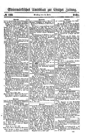 Steyermärkisches Amtsblatt zur Grätzer Zeitung 18400714 Seite: 1