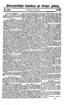 Steyermärkisches Amtsblatt zur Grätzer Zeitung 18400718 Seite: 1