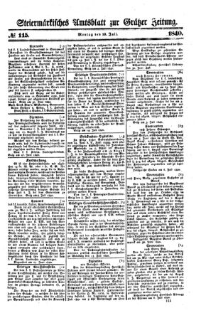 Steyermärkisches Amtsblatt zur Grätzer Zeitung 18400720 Seite: 1