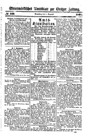 Steyermärkisches Amtsblatt zur Grätzer Zeitung 18400801 Seite: 1