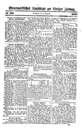 Steyermärkisches Amtsblatt zur Grätzer Zeitung 18400804 Seite: 1