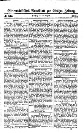 Steyermärkisches Amtsblatt zur Grätzer Zeitung 18400818 Seite: 1