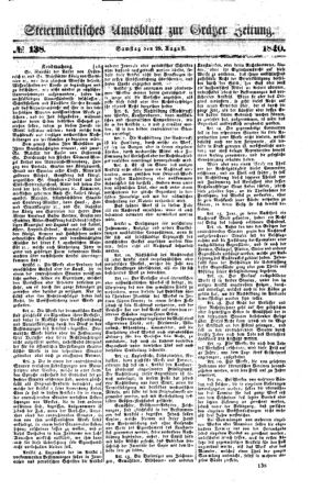 Steyermärkisches Amtsblatt zur Grätzer Zeitung 18400829 Seite: 1