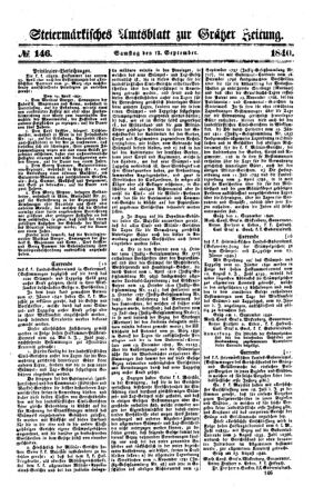 Steyermärkisches Amtsblatt zur Grätzer Zeitung 18400912 Seite: 1