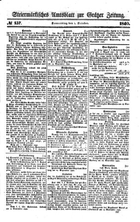 Steyermärkisches Amtsblatt zur Grätzer Zeitung 18401001 Seite: 1