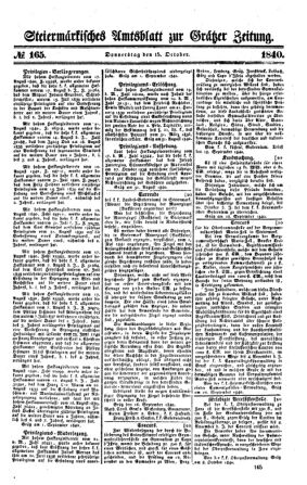 Steyermärkisches Amtsblatt zur Grätzer Zeitung 18401015 Seite: 1