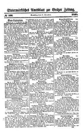 Steyermärkisches Amtsblatt zur Grätzer Zeitung 18401017 Seite: 1