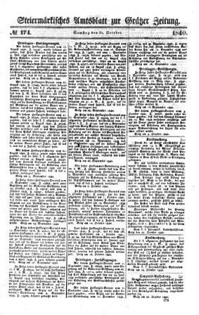 Steyermärkisches Amtsblatt zur Grätzer Zeitung 18401031 Seite: 1