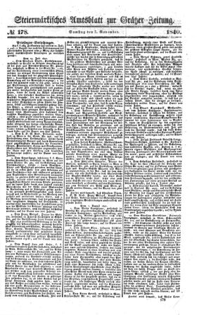 Steyermärkisches Amtsblatt zur Grätzer Zeitung 18401107 Seite: 1