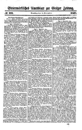 Steyermärkisches Amtsblatt zur Grätzer Zeitung 18401212 Seite: 1