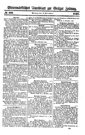 Steyermärkisches Amtsblatt zur Grätzer Zeitung 18401214 Seite: 1