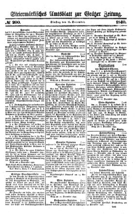 Steyermärkisches Amtsblatt zur Grätzer Zeitung 18401215 Seite: 1