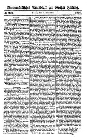 Steyermärkisches Amtsblatt zur Grätzer Zeitung 18401221 Seite: 1