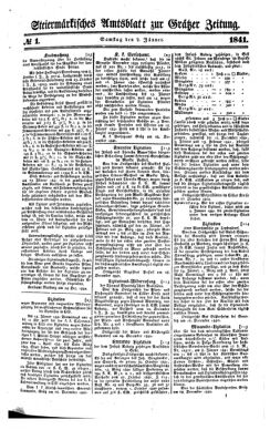 Steyermärkisches Amtsblatt zur Grätzer Zeitung 18410102 Seite: 1