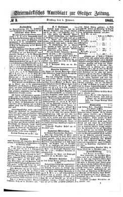 Steyermärkisches Amtsblatt zur Grätzer Zeitung 18410105 Seite: 1