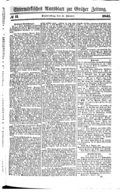 Steyermärkisches Amtsblatt zur Grätzer Zeitung 18410121 Seite: 1