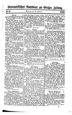 Steyermärkisches Amtsblatt zur Grätzer Zeitung 18410125 Seite: 1