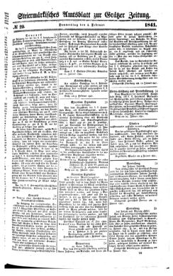 Steyermärkisches Amtsblatt zur Grätzer Zeitung 18410204 Seite: 1