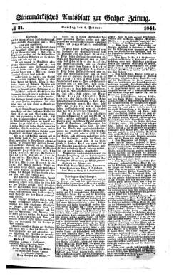 Steyermärkisches Amtsblatt zur Grätzer Zeitung 18410206 Seite: 1