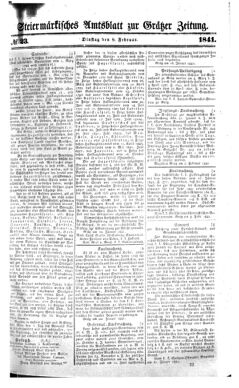 Steyermärkisches Amtsblatt zur Grätzer Zeitung 18410209 Seite: 1