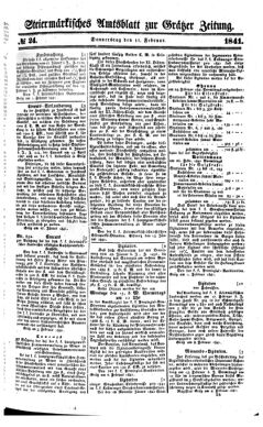 Steyermärkisches Amtsblatt zur Grätzer Zeitung 18410211 Seite: 1