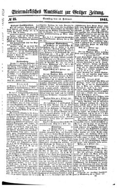 Steyermärkisches Amtsblatt zur Grätzer Zeitung 18410213 Seite: 1