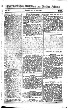 Steyermärkisches Amtsblatt zur Grätzer Zeitung 18410220 Seite: 1