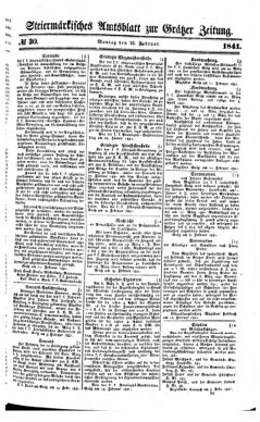 Steyermärkisches Amtsblatt zur Grätzer Zeitung 18410222 Seite: 1