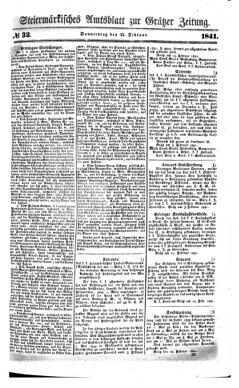 Steyermärkisches Amtsblatt zur Grätzer Zeitung 18410225 Seite: 1