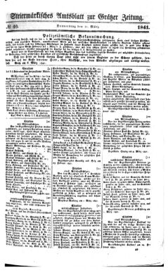 Steyermärkisches Amtsblatt zur Grätzer Zeitung 18410311 Seite: 1