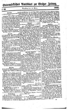 Steyermärkisches Amtsblatt zur Grätzer Zeitung 18410313 Seite: 1